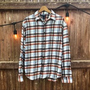 Orange + Brown Flannel by Land’s End